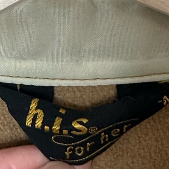 70s Wool Tan button down military style shirt - Picture 4 of 5